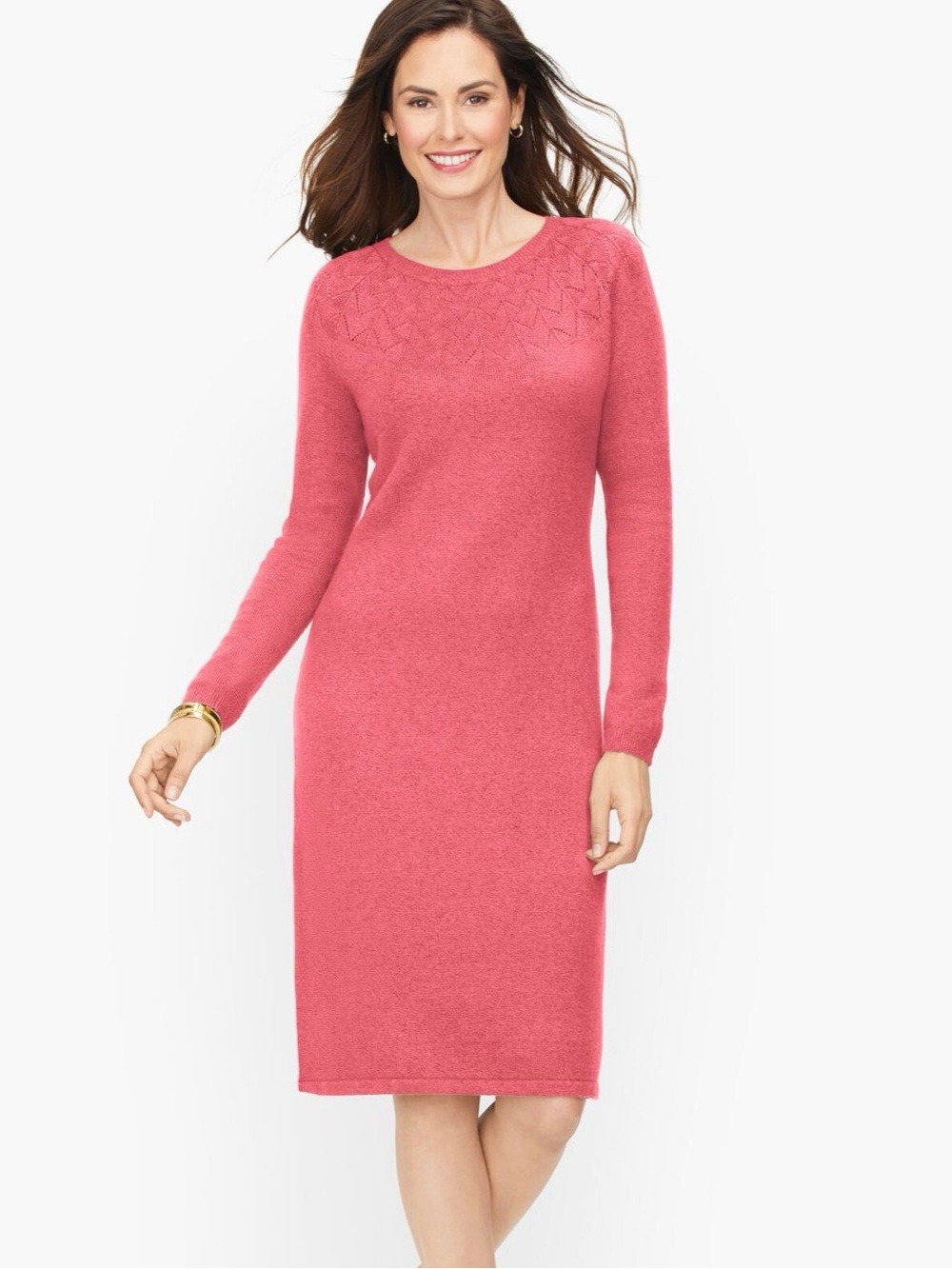 Talbots Fall Pointe Detail Knit Sweater Dress